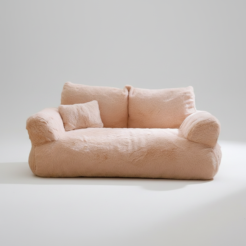 Soft Pet Sofa with Zipper Cover for Cats and Indoor Lounging