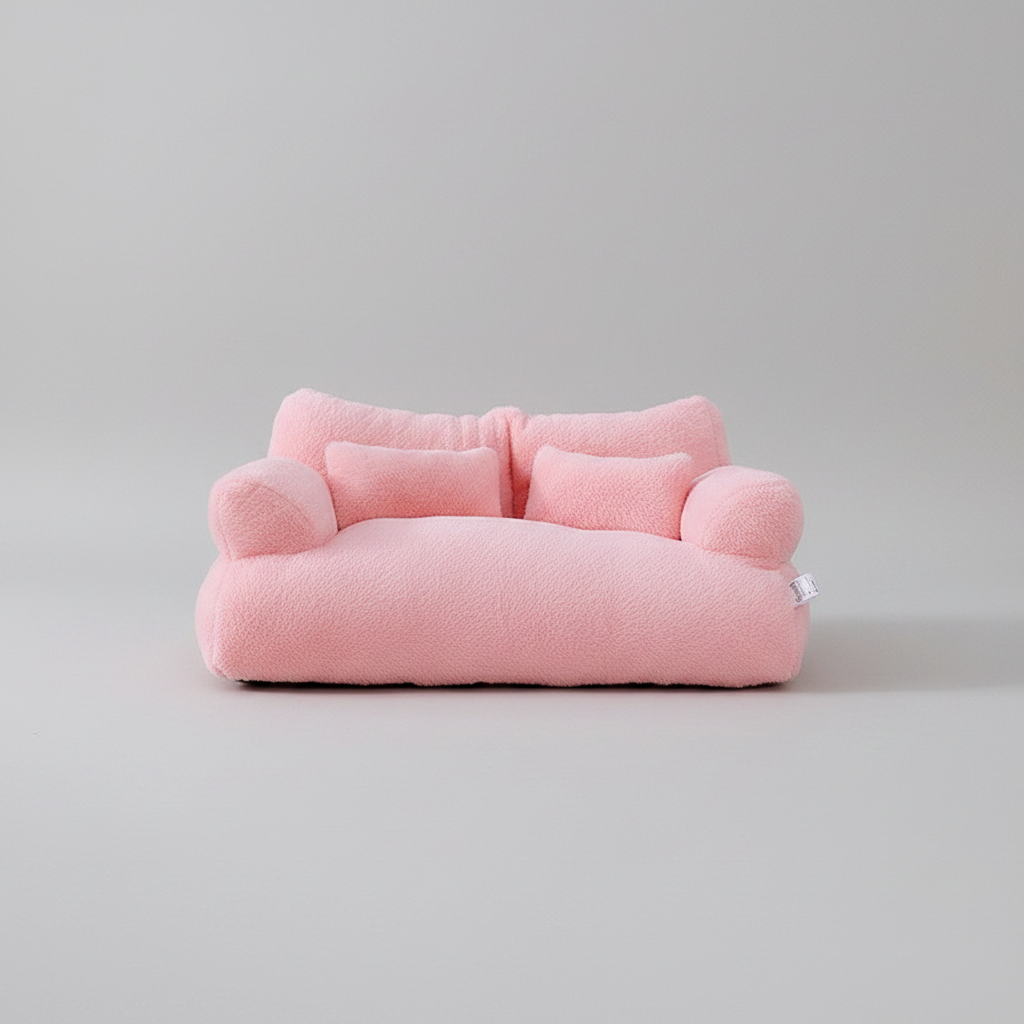 Soft Pet Sofa with Zipper Cover for Cats and Indoor Lounging