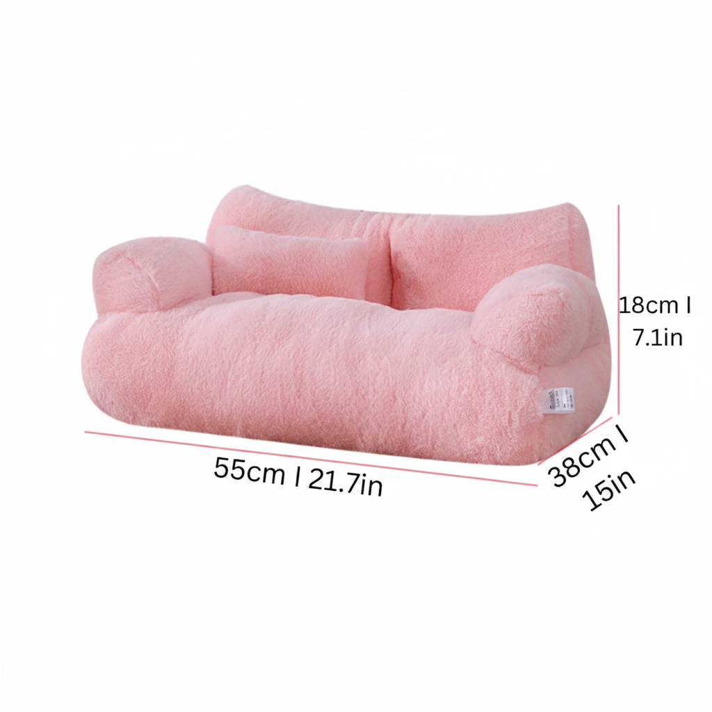 Soft Pet Sofa with Zipper Cover for Cats and Indoor Lounging