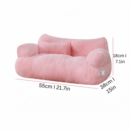 Soft Pet Sofa with Zipper Cover for Cats and Indoor Lounging