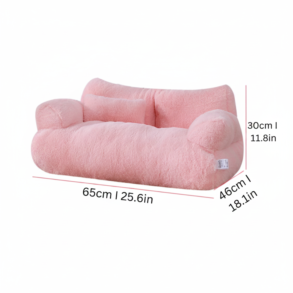Soft Pet Sofa with Zipper Cover for Cats and Indoor Lounging