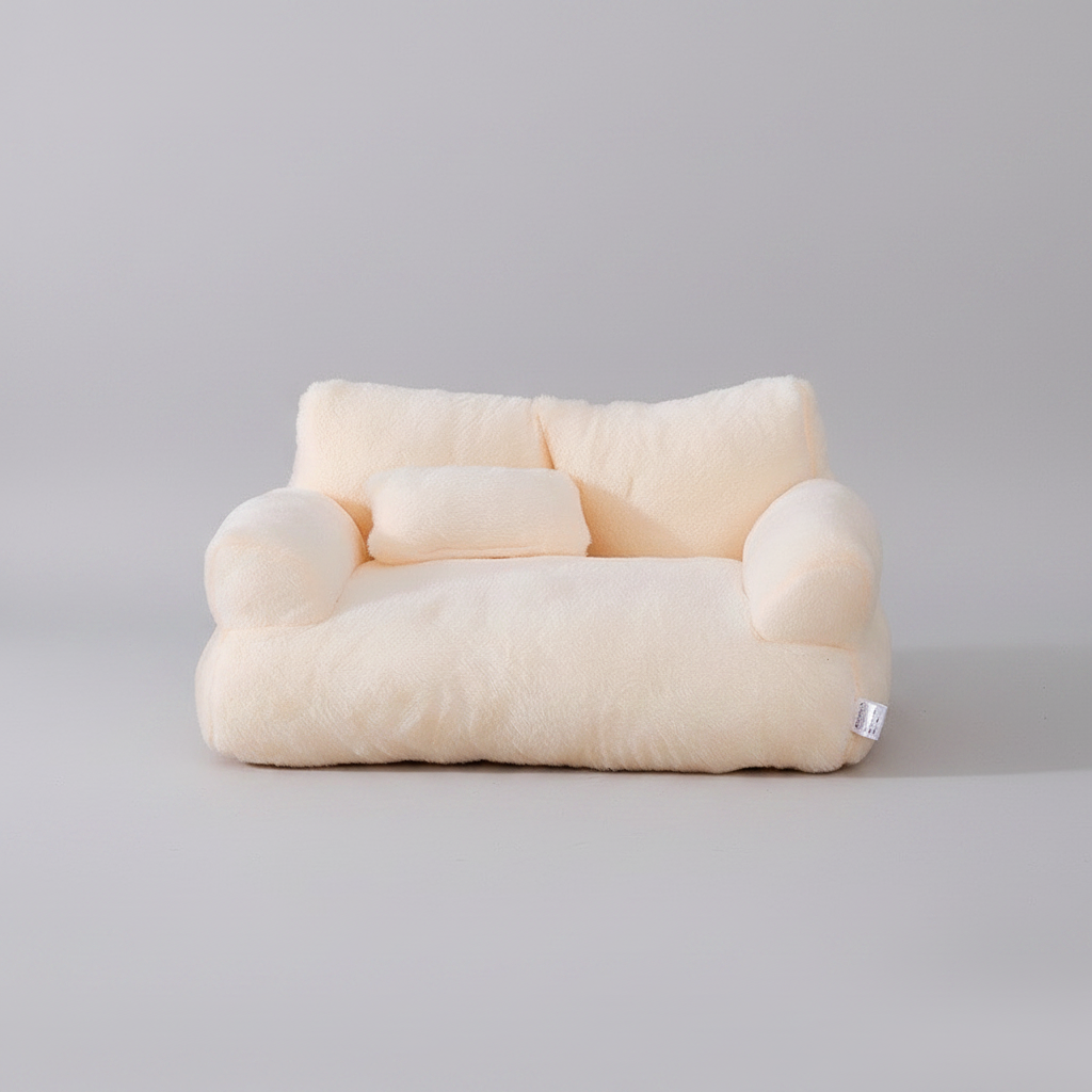 Soft Pet Sofa with Zipper Cover for Cats and Indoor Lounging