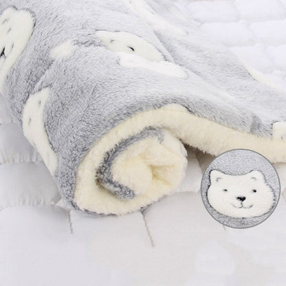 Soft Plush Dog Blanket Cozy Pet Throw for Beds Sofas and Travel