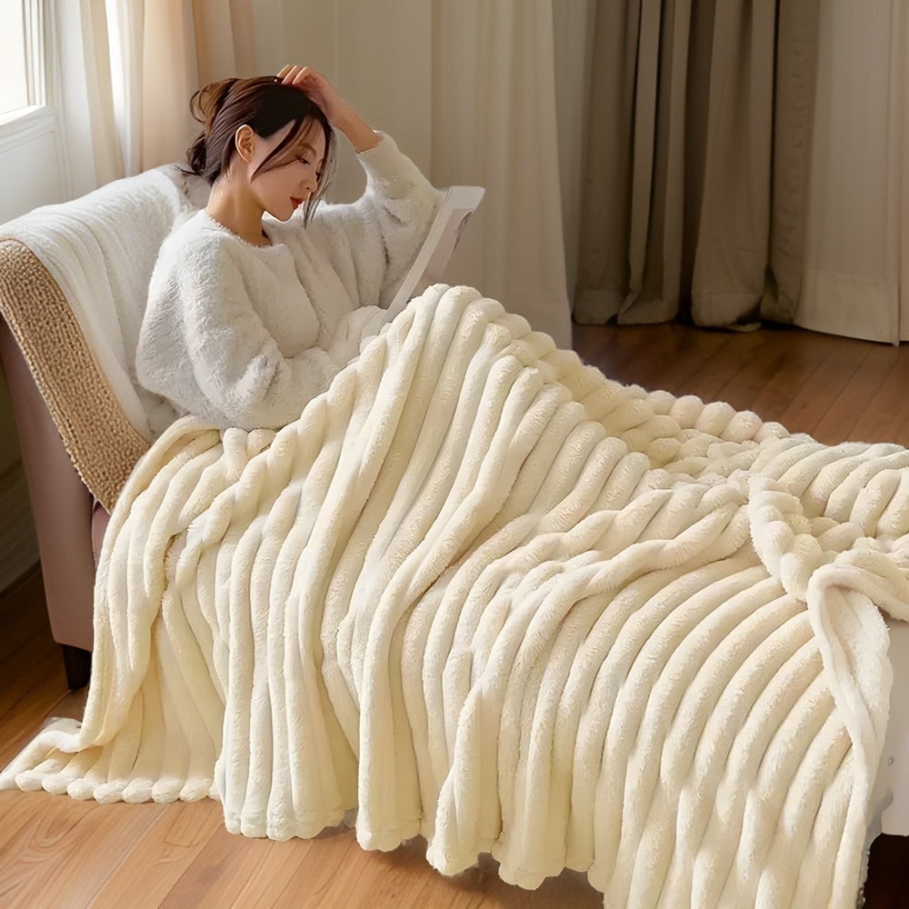 Soft Plush Fleece Throw Blanket for Sofa Bed and Couch