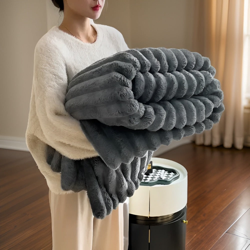 Soft Plush Fleece Throw Blanket for Sofa Bed and Couch