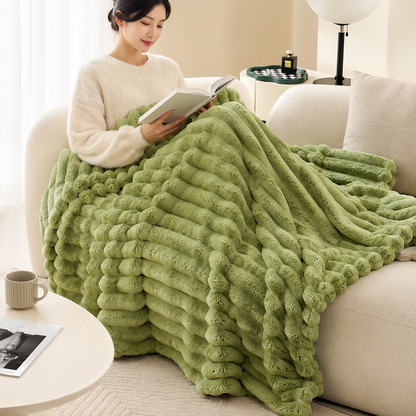 Soft Plush Throw Blanket for Sofa and Bed