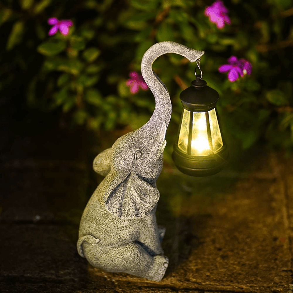 Solar Elephant Garden Light Outdoor Decorative LED Statue