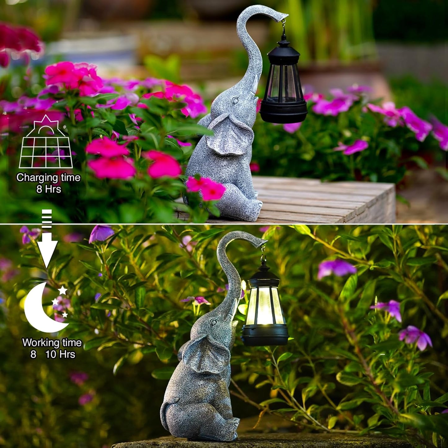 Solar Elephant Garden Light Outdoor Decorative LED Statue
