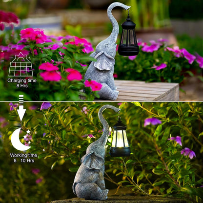 Solar Elephant Garden Light Outdoor Decorative LED Statue