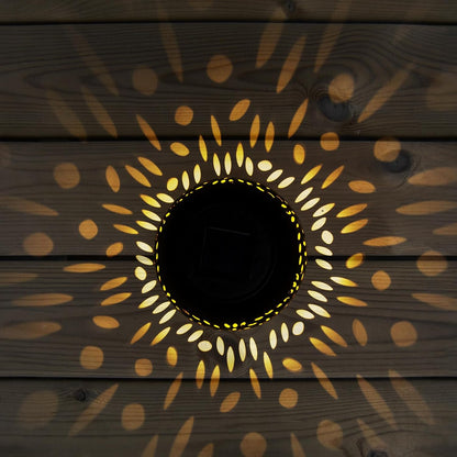 Solar Garden Pattern Light Outdoor Metal Decorative Lamp