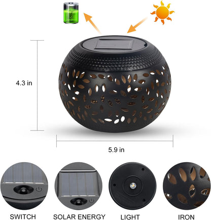 Solar Garden Pattern Light Outdoor Metal Decorative Lamp