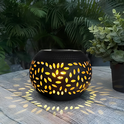 Solar Garden Pattern Light Outdoor Metal Decorative Lamp