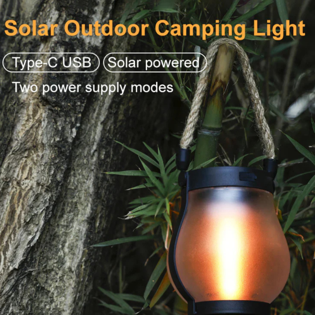 Solar Hanging Lantern Outdoor LED Flame Light for Garden Pathways