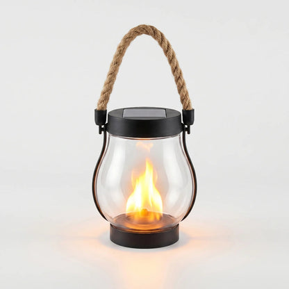 Solar Hanging Lantern Outdoor LED Flame Light for Garden Pathways