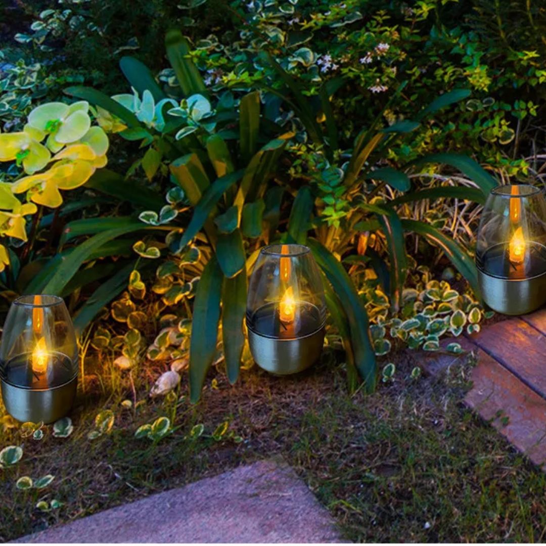 Solar LED Candle Lights Outdoor Waterproof Garden Lights Flickering Warm White Decor