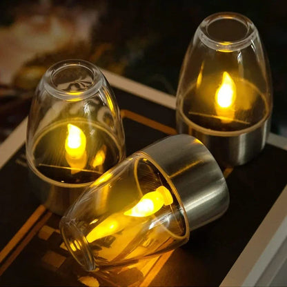 Solar LED Candle Lights Outdoor Waterproof Garden Lights Flickering Warm White Decor