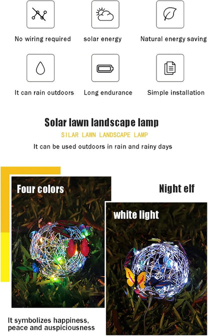 Solar LED Garden Butterfly Lights Outdoor Waterproof Decorative Lighting