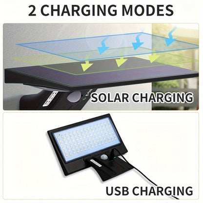 Solar LED Motion Sensor Flood Light Waterproof Outdoor Lamp