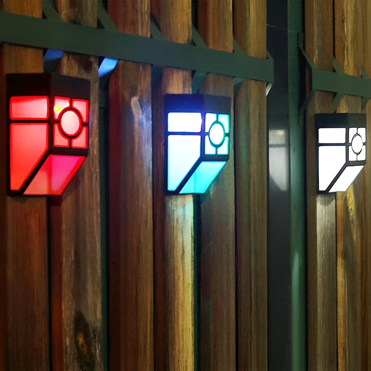 Solar LED Wall Lights Outdoor Waterproof Garden Lamp Set