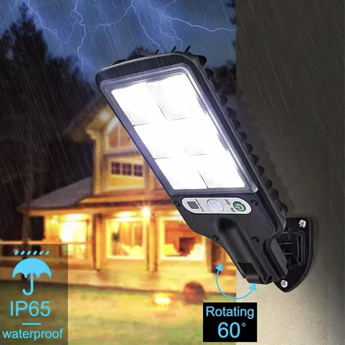 Solar Motion Sensor Wall Light with Remote Control