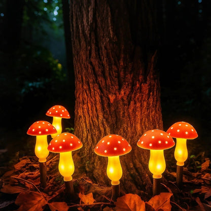 Solar Mushroom Garden Stake Lights Outdoor Decorative Set
