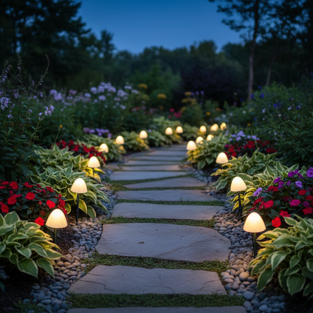 Solar Mushroom Garden Stake Lights Outdoor Decorative Set