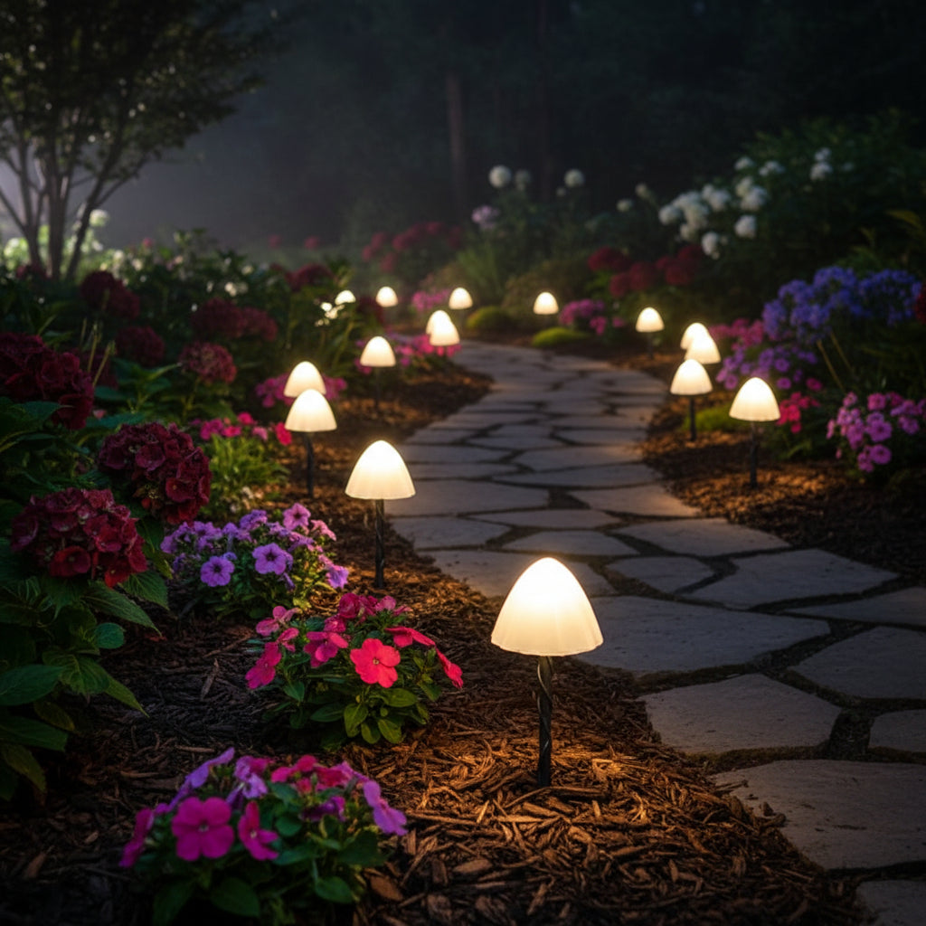 Solar Mushroom Garden Stake Lights Outdoor Decorative Set