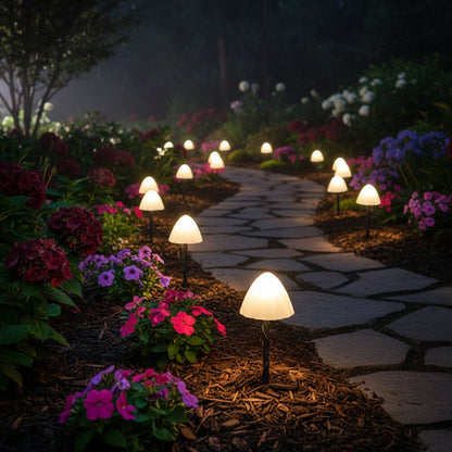Solar Mushroom Garden Stake Lights Outdoor Decorative Set
