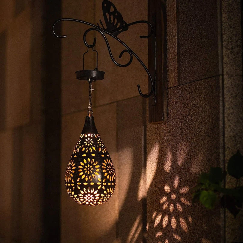 Solar Outdoor Hanging Lantern Waterproof Garden Patio Light