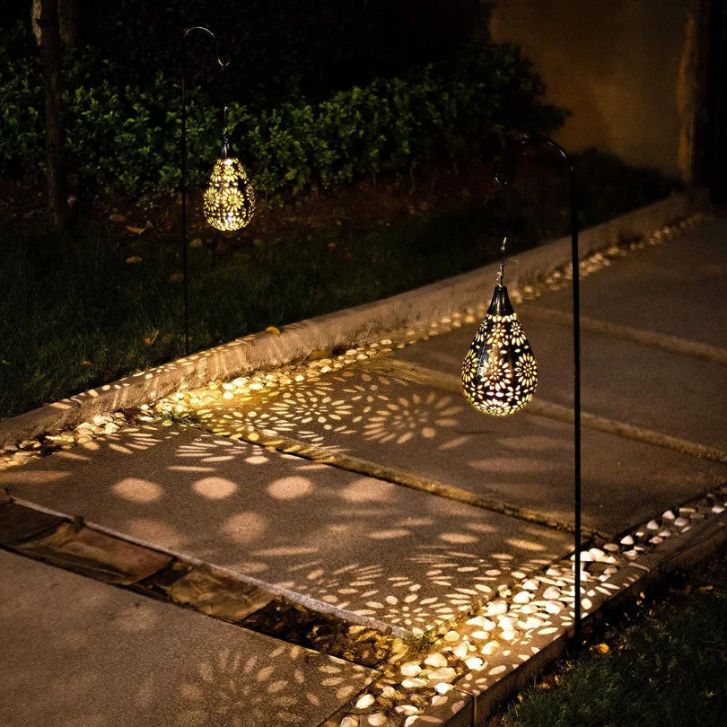 Solar Outdoor Hanging Lantern Waterproof Garden Patio Light