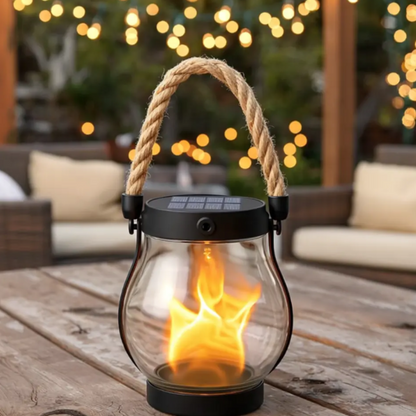 Solar Powered Halloween Lantern Flickering Flame Outdoor Garden Light