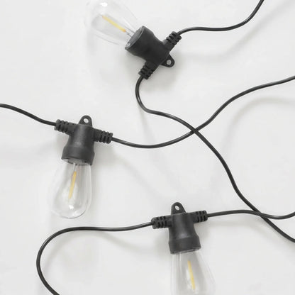 Snoerverlichting op zonne-energie voor buiten met Edison-lampen, tuindecoratie voor terras