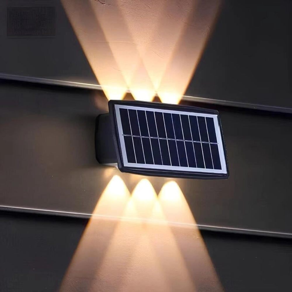 Solcelledrevet udendørs væglampe med LED til havebelysning langs stier