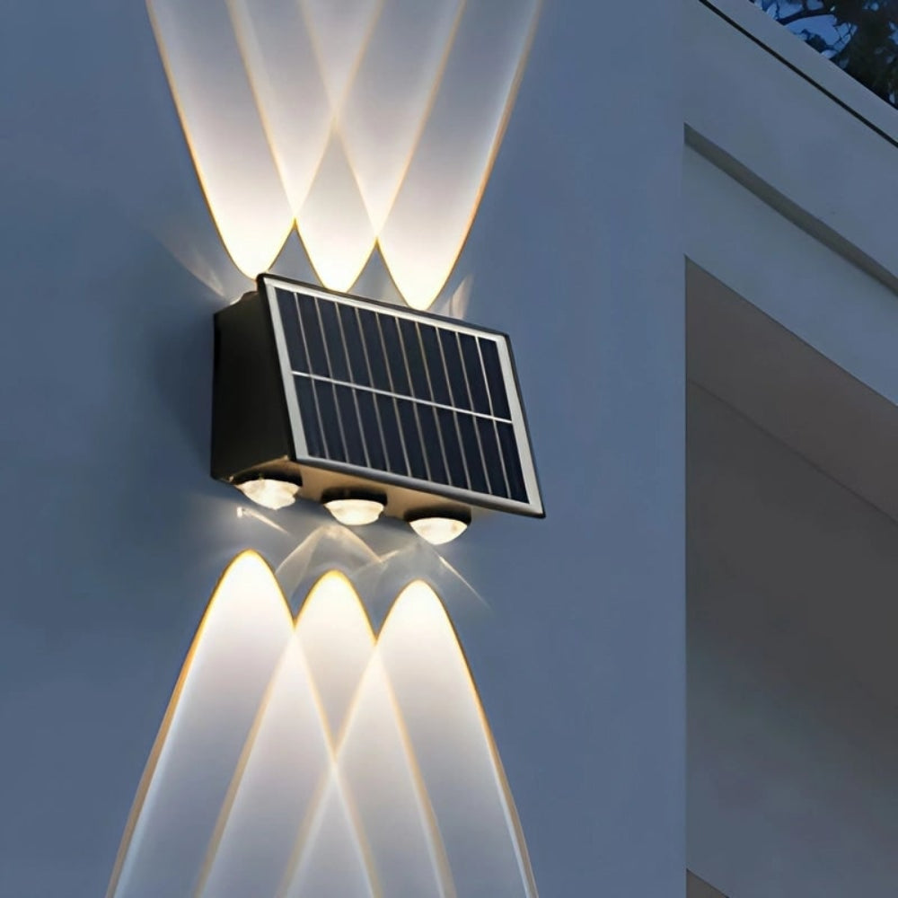 Solcelledrevet udendørs væglampe med LED til havebelysning langs stier