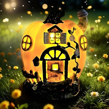 Solar Pumpkin House Garden Light Rustic LED Outdoor Decor