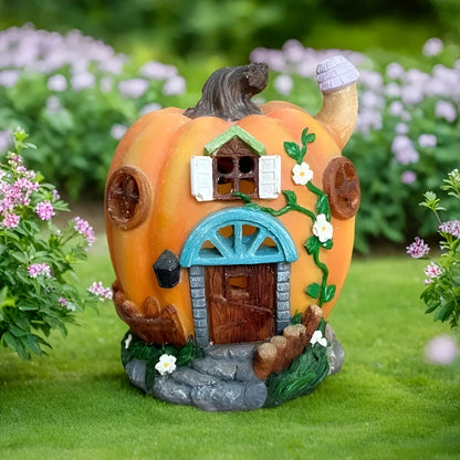 Solar Pumpkin House Garden Light Rustic LED Outdoor Decor