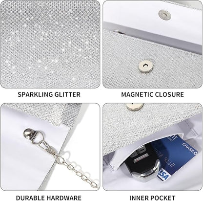 Sparkle Glitter Clutch Bag – Compact Elegant Party Handbag