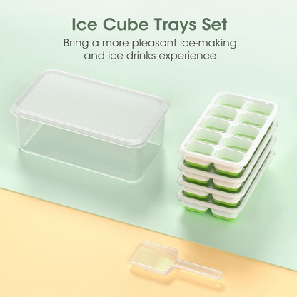 Stackable Silicone Ice Cube Trays with Storage Box – Easy Ice for Drinks and Cocktails