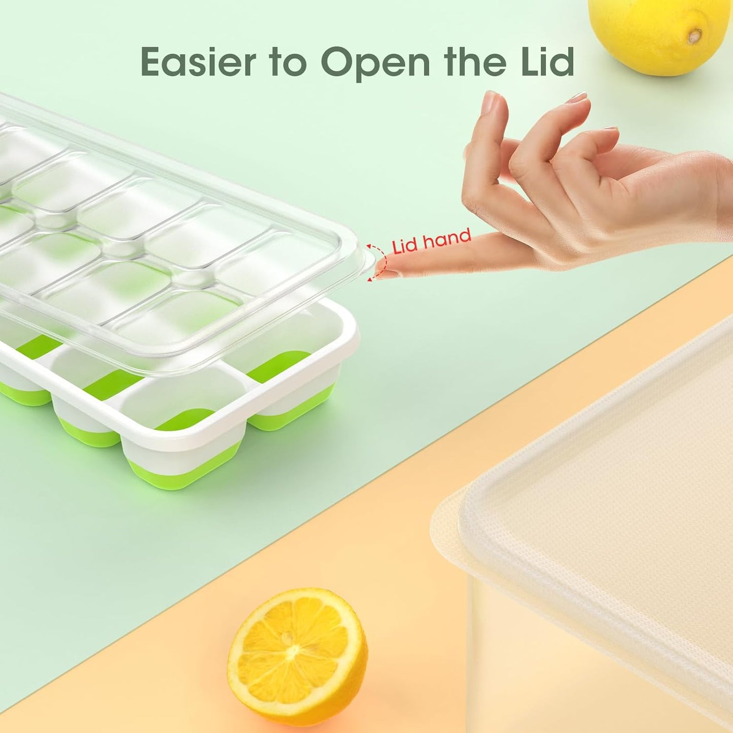 Stackable Silicone Ice Cube Trays with Storage Box – Easy Ice for Drinks and Cocktails
