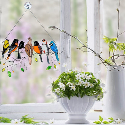 Stained Glass Bird Window Suncatcher Acrylic Hanging Decor