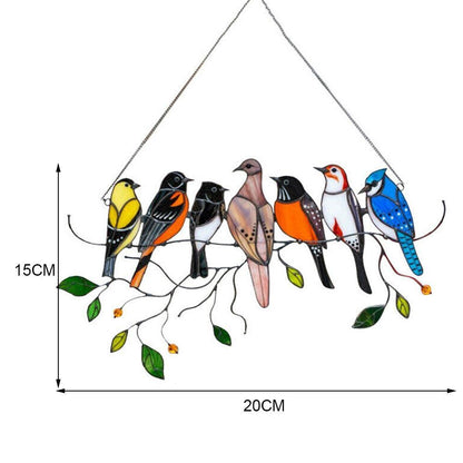 Stained Glass Bird Window Suncatcher Acrylic Hanging Decor