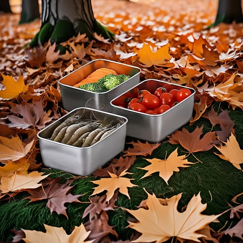 Stainless Steel Food Storage Container Set Stackable Kitchen Boxes