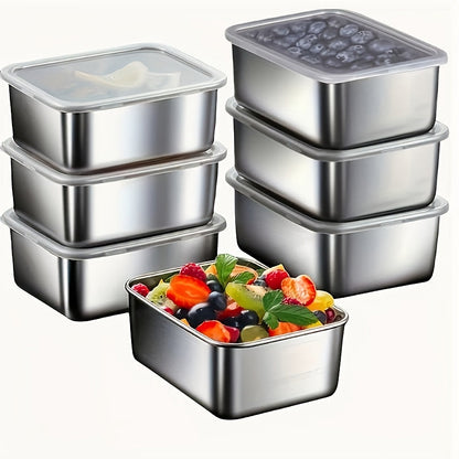 Stainless Steel Food Storage Container Set Stackable Kitchen Boxes
