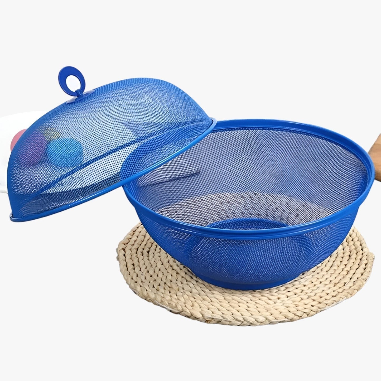 Stainless Steel Fruit Bowl Mesh Cover Large Capacity