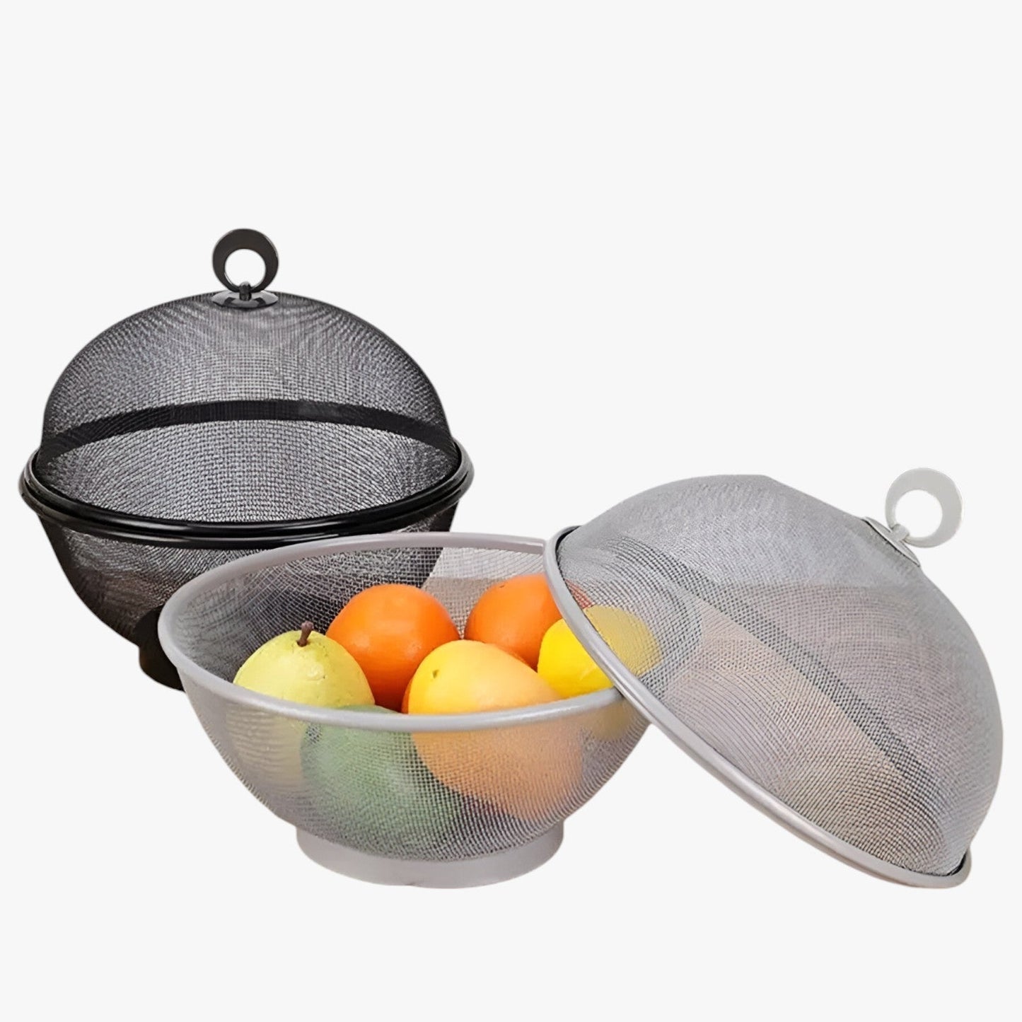 Stainless Steel Fruit Bowl Mesh Cover Large Capacity