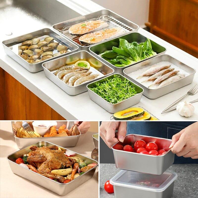 Stainless Steel Meal Prep Containers with Lids Stackable BPA-Free Kitchen Storage Set