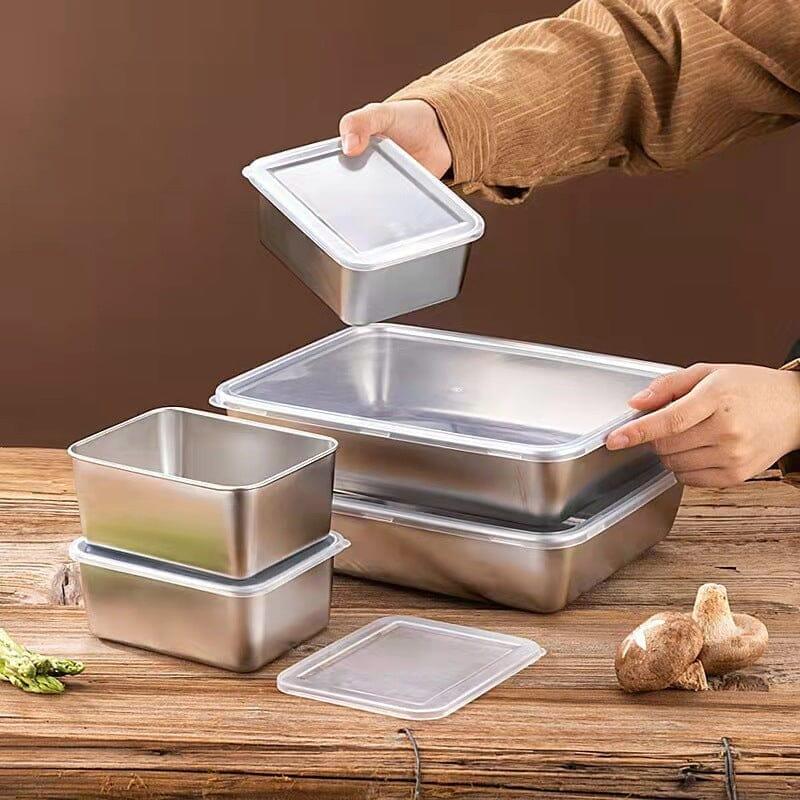 Stainless Steel Meal Prep Containers with Lids Stackable BPA-Free Kitchen Storage Set