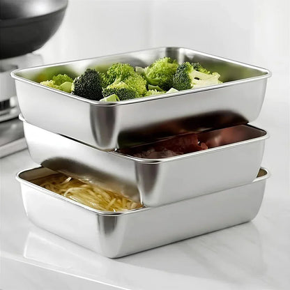 Stainless Steel Meal Prep Containers with Lids Stackable BPA-Free Kitchen Storage Set