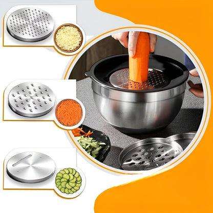 Stainless Steel Mixing Bowl Set Airtight Kitchen Prep Collection
