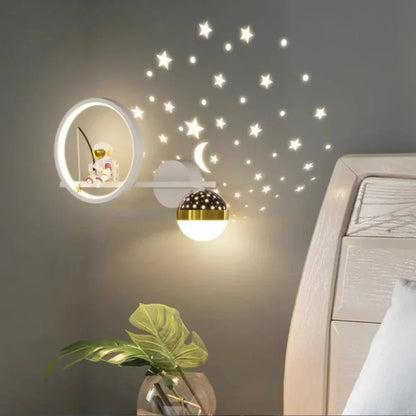 Star Projection Wall Lamp Kids Bedroom Night Light